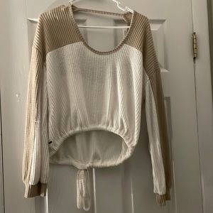 Open back crop sweater